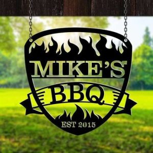 Personalized BBQ Sign Grill Sign Smoke Shack Sign Smokehouse Decor Home Outdoor Kitchen Backyard Decoration Gifts For Dad 3