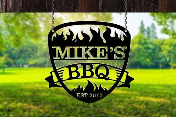 Personalized BBQ Sign Grill Sign Smoke Shack Sign Smokehouse Decor Home Outdoor Kitchen Backyard Decoration Gifts For Dad