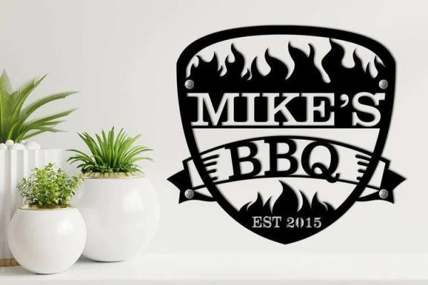 Personalized BBQ Sign Grill Sign Smoke Shack Sign Smokehouse Decor Home Outdoor Kitchen Backyard Decoration Gifts For Dad