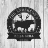 Personalized BBQ Sign Grilling Sign Grill Barbecue Custom Metal Signs Outdoor Backyard Decor Gifts For Dad 1 1