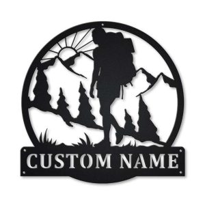 Personalized Backpacking Hiking Female Custom Metal Sign 1