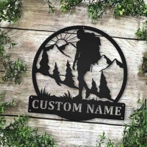 Personalized Backpacking Hiking Female Custom Metal Sign 3