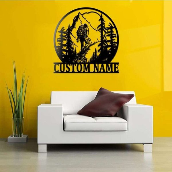 Personalized Backpacking Hiking Male Custom Metal Sign