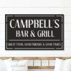 Personalized Backyard And Grill Metal Sign BBQ Sign Backyard Decor Backyard Bar Sign Housewarming Gift 1