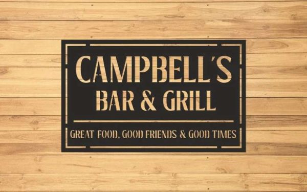 Personalized Backyard And Grill Metal Sign BBQ Sign Backyard Decor Backyard Bar Sign Housewarming Gift