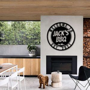 Personalized Backyard Bar And Grill Sign BBQ Sign Backyard Patio Home Decor