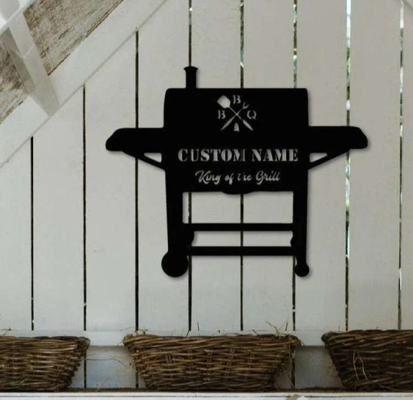 Personalized Backyard Bar And Grill Sign BBQ Sign Grill Sign Home Outdoor Kitchen Decor BBQ Gifts