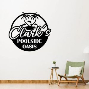 Personalized Backyard Poolside Metal Sign Outdoor Wall Decor Pool Bar Sign Pool Patio Decor Home Decor Housewarming Gift