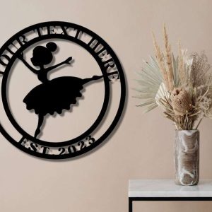 Personalized Ballet Metal Sign Girl Room Decor Dance Studio Metal Sign Gift for Daughter Ballerian 1