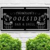 Personalized Bar And Grill Name Sign BBQ Sign Poolside Sign Patio Metal Sign Backyard Home Outdoor Decor Mom Dad Gifts 1