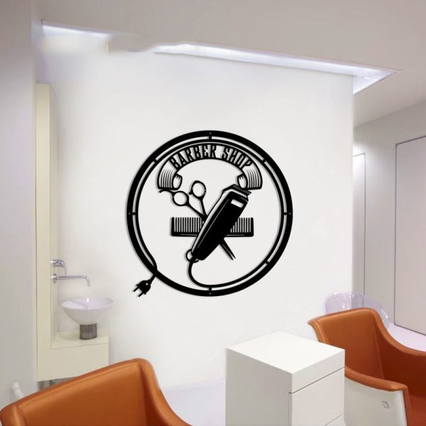 Personalized Barber Shop Decor Clippers Barber Tools Shaves Custom Metal Sign