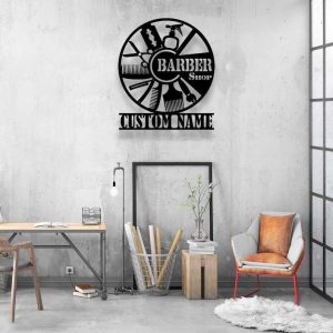 Personalized Barber Shop Sign Hair Salon Sign Hair Stylist Name Sign Home Decor Barber Gifts 1