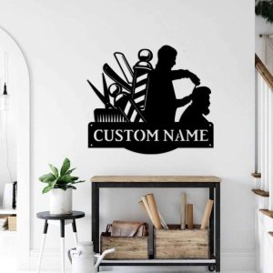 Personalized Barber Shop Sign Hairstylist Sign Hairdresser Sign Barber Gifts 1