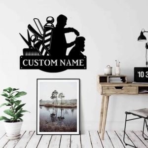 Personalized Barber Shop Sign Hairstylist Sign Hairdresser Sign Barber Gifts