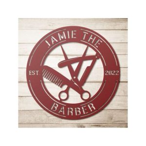 Personalized Barber Sign Hairdresser Decor Hairstylist Name Sign Barber Shop Decor 1