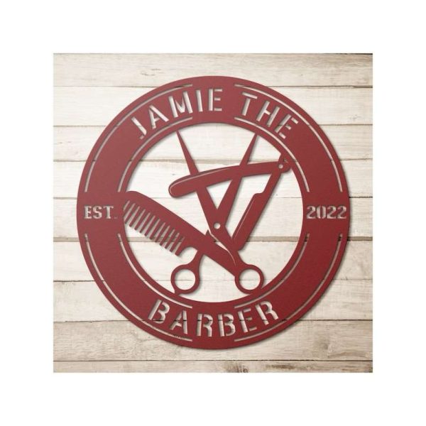 Personalized Barber Sign Hairdresser Decor Hairstylist Name Sign Barber Shop Decor