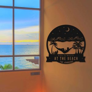 Personalized Beach House Sign Life Is Better At The Beach Poolside Sign Home Outdoor Beach Decor 2