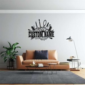 Personalized Beauty Salon Daisy Flower Custom Metal Sign Hair Salon Decor Idea 2