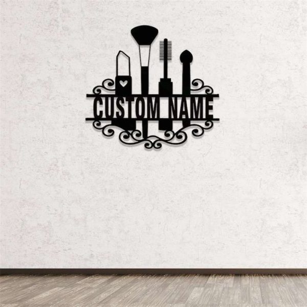 Personalized Beauty Salon Sign Makeup Tools Sign Makeup Artist Name Sign Makeup Salon Decor