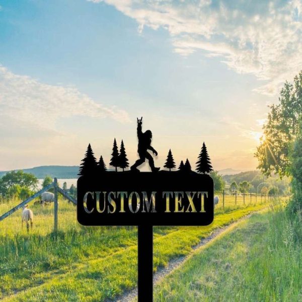 Personalized Bigfoot Garden Stake Bigfoot Lover Sign Gardener Custom Metal Sign Yard Decor