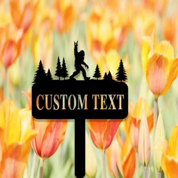 Personalized Bigfoot Garden Stake Bigfoot Lover Sign Gardener Custom Metal Sign Yard Decor