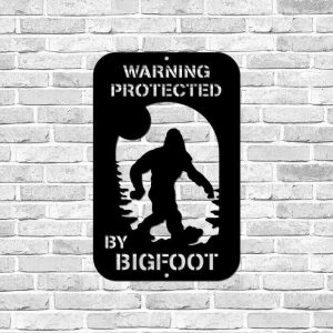 Personalized Bigfoot Warning Property Protected Sasquatch Lawn Yard Custom Metal Sign 1