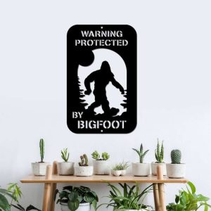 Personalized Bigfoot Warning Property Protected Sasquatch Lawn Yard Custom Metal Sign 2