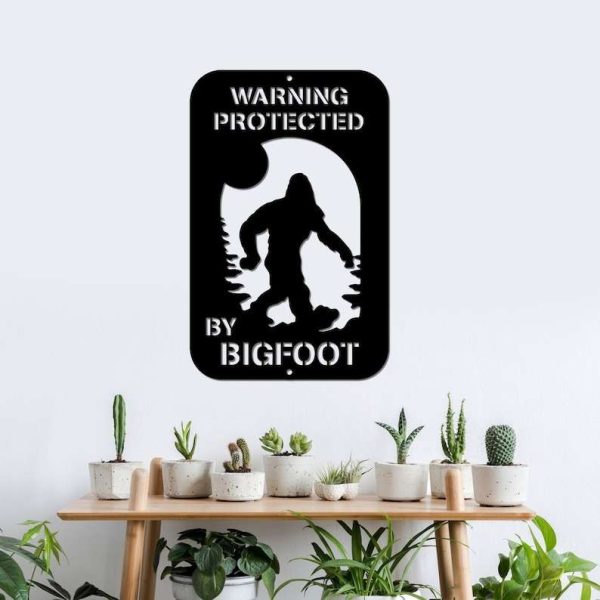 Personalized Bigfoot Warning Property Protected Sasquatch Lawn Yard Custom Metal Sign