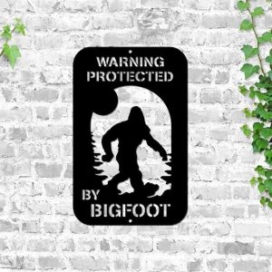 Personalized Bigfoot Warning Property Protected Sasquatch Lawn Yard Custom Metal Sign 3