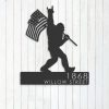 Personalized Bigfoot With US Flag Sign Bigfoot Sasquatch Custom Metal Sign Outdoor Sign Housewarming Gifts 3 1