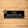 Personalized Boat House Sign Compass Riverside Lodge Coordinates Custom Metal Sign Housewarming Gifts 2