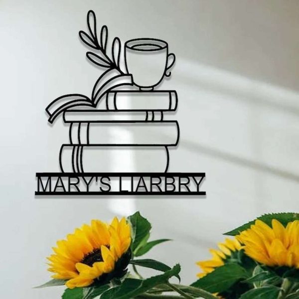 Personalized Books Library Reading Room Decor Custom Metal Sign