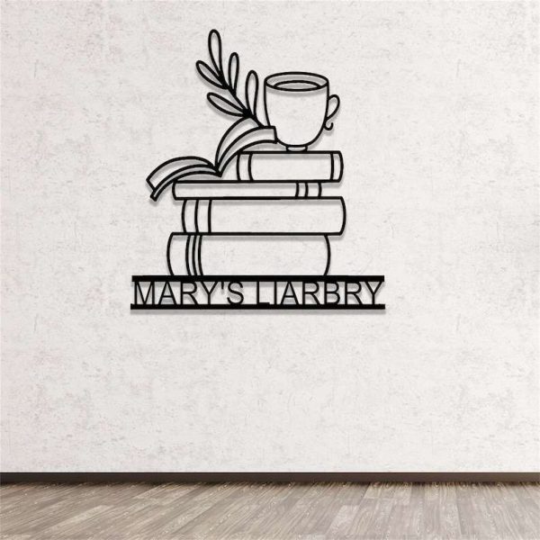 Personalized Books Library Reading Room Decor Custom Metal Sign