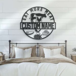 Personalized Butcher Shop Metal Wall Art Custom Cow Goat and Chicken Meat Sign Home Decor for Barbecue BBQ Grill and Kitchen Perfect for Christmas Gift 2