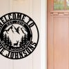 Personalized Cabin Deer in Mountain Camp Sign Welcome Custom Metal Sign 2
