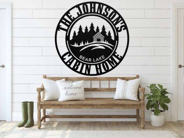 Personalized Cabin Lodge Lake House Cottage Welcome Sign Home Decor Camping Custom Metal Sign