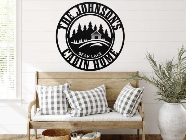 Personalized Cabin Lodge Lake House Cottage Welcome Sign Home Decor Camping Custom Metal Sign