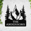 Personalized Cabin Metal Sign Address Plaque Lodge Cabin Decor Cottage Sign Outdoor Nature Lover Custom Metal Sign with Family Name 1