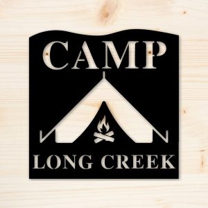 Personalized Camp Long Creek Sign Camping Fire Decor Outdoor Lovers Custom Metal Sign Gift For Dad Gift For Him Gift For Her 1 Sao chep