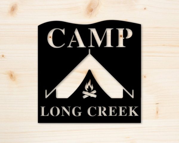 Personalized Camp Long Creek Sign Camping Fire Decor Outdoor Lovers Custom Metal Sign Gift For Dad Gift For Him Gift For Her