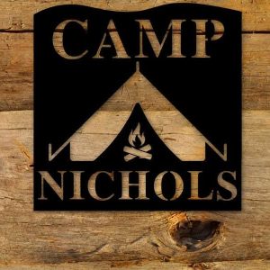 Personalized Camp Long Creek Sign Camping Fire Decor Outdoor Lovers Custom Metal Sign Gift For Dad Gift For Him Gift For Her 3