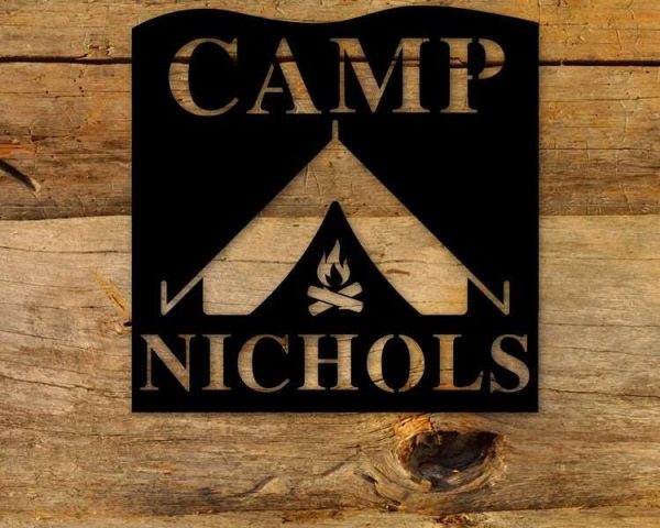 Personalized Camp Long Creek Sign Camping Fire Decor Outdoor Lovers Custom Metal Sign Gift For Dad Gift For Him Gift For Her