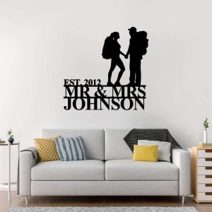 Personalized Camper Camping Couple Mr Mrs Wall Art Anniversary Wedding Gift Custom Metal Sign 2