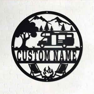 Personalized Campervan Campfire Custom Metal Sign 1