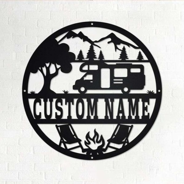 Personalized Campervan Campfire Custom Metal Sign