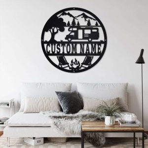 Personalized Campervan Campfire Custom Metal Sign 2