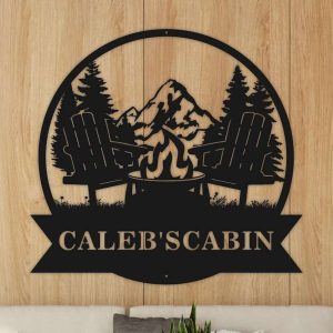 Personalized Campfire Cabin Camping Custom Metal Sign 2