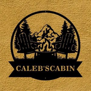 Personalized Campfire Cabin Camping Custom Metal Sign 3