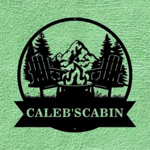 Personalized Campfire Cabin Camping Custom Metal Sign 4