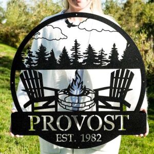 Personalized Campfire Sign Camper Decor Fire Pit Sign Camping Gifts Outdoor Enthusiast Gifts for Him Gifts for Her Decor Cabin 1 1